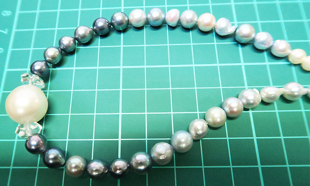 ル.ミァウのアクセサリー貴婦人の真珠ネックレス、ハンドメイド　ネイビー-<strong>1</strong>サイズ2