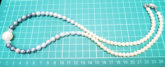ル.ミァウのアクセサリー貴婦人の真珠ネックレス、ハンドメイド　ネイビー-<strong>1</strong>サイズ