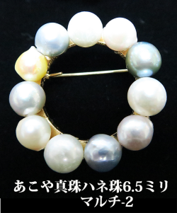 ル.ミァウのアクセサリー真珠サークルブローチシリーズ、ハンドメイド マルチハネ6.5-2