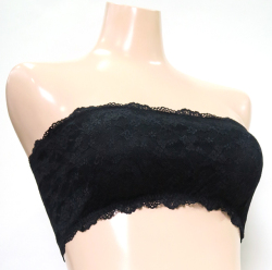 「[le miaou]キャッツ」 ＃0798　レースチューブブラ　ノンワイヤーブラ・ソフトブラ ブラック