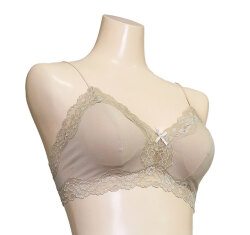 新アピスベアー天　ノンワイヤーブラ・ソフトブラ  ＃０816M. 「[le miaou]キャッツ」　ベージュ