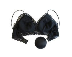 新アピスベアー天　ノンワイヤーブラ・ソフトブラ  ＃０816M. 「[le miaou]キャッツ」ブラック、裏