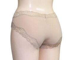 　新アピスベアー天　ショーツ ＃５816 M.「[le miaou]キャッツ」ベージュ、バックスタイル